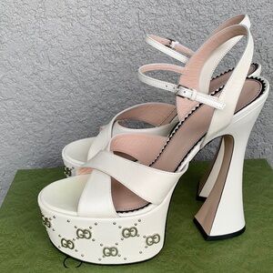 Gucci studded platform slide sandals Malaga Kid nero Janaya 39/9 brand new